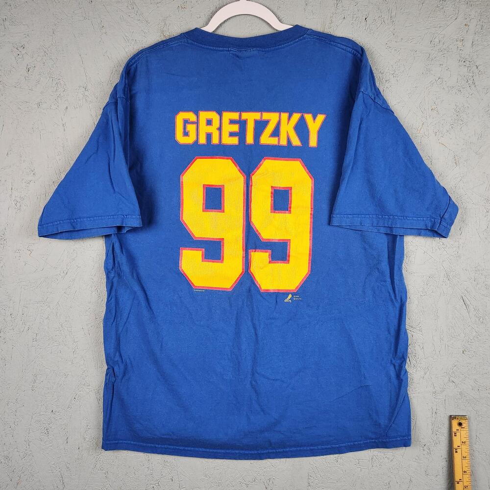 Vintage St Louis Blues Shirt Mens XL Blue Hockey Gretzky 99 Captain 90s NHL USA